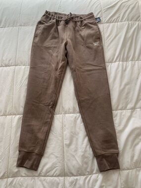 Reebok Taupe Brown Fleece Jogger Pants